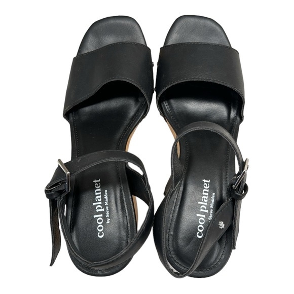 Steve Madden Cool Planet Rubyy Ankle Strap Platform size 7M Black 70’s - Picture 7 of 10